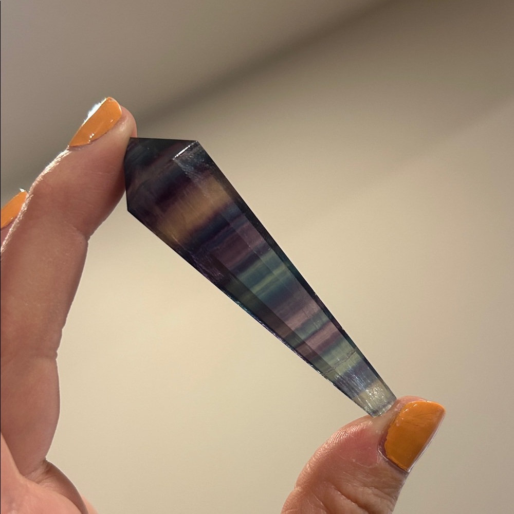 Rainbow Fluorite Point Crystal Wand